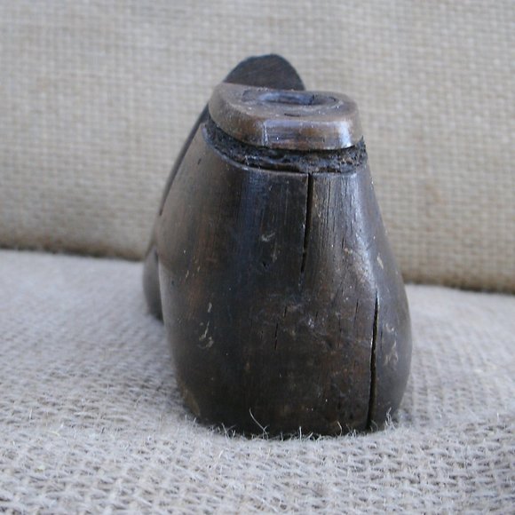 Antique Wood Shoe Form Hand Painted Design - Picture 7 of 16